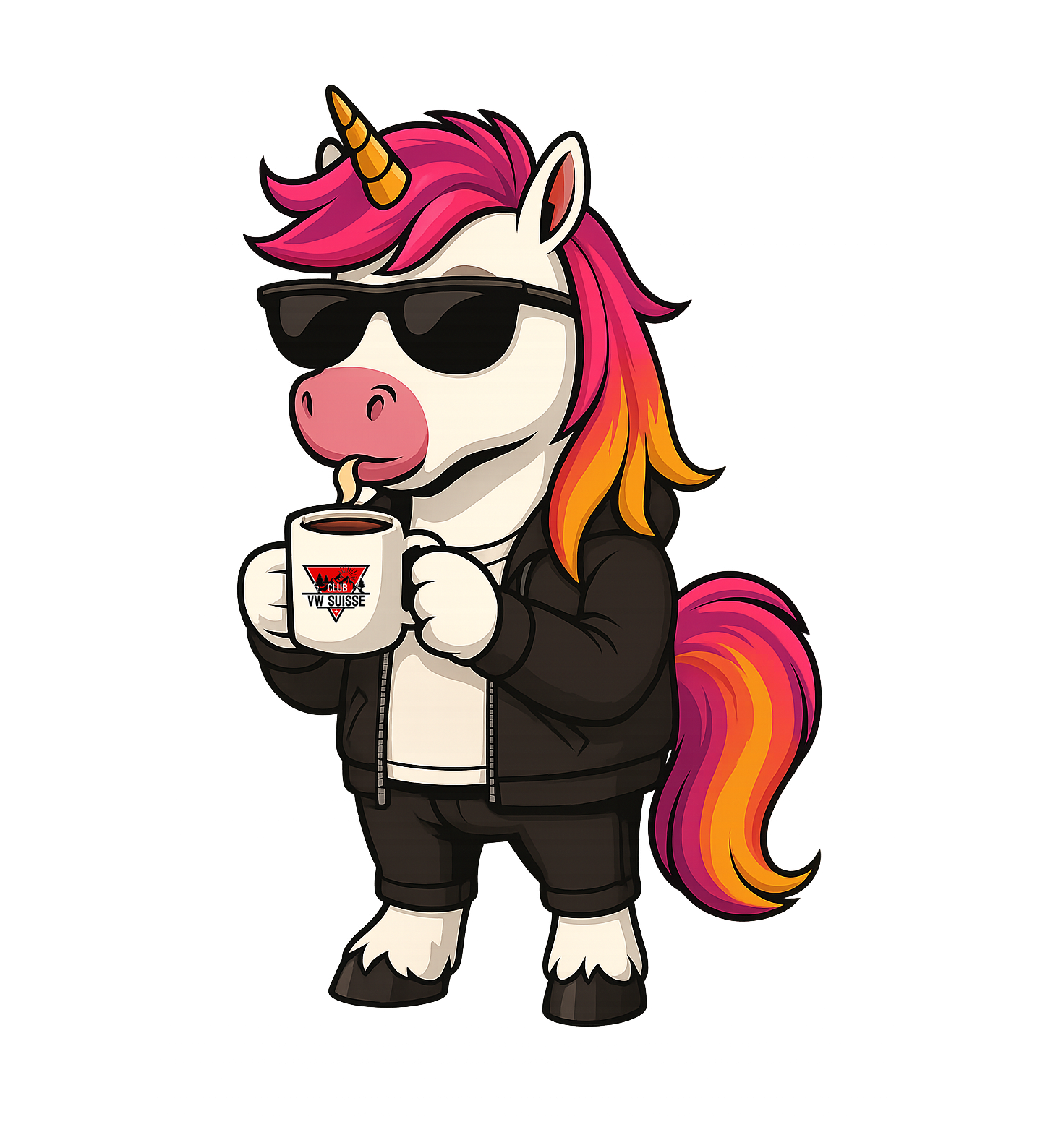 Autocollant Licorne CafĂ© đŠâ